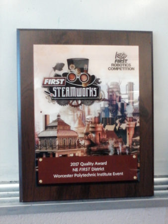2017 WPI District Event – Winner of the Quality Award Sponsored by Motorola Solutions Foundation